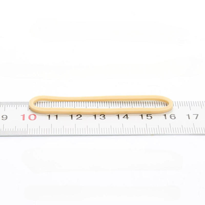 Description Picture 6 of item100PCS Transparent Yellow Elastic Rubber Bands School Office Home Industrial Ring Stretchable Paper Package Holder Rubber Band