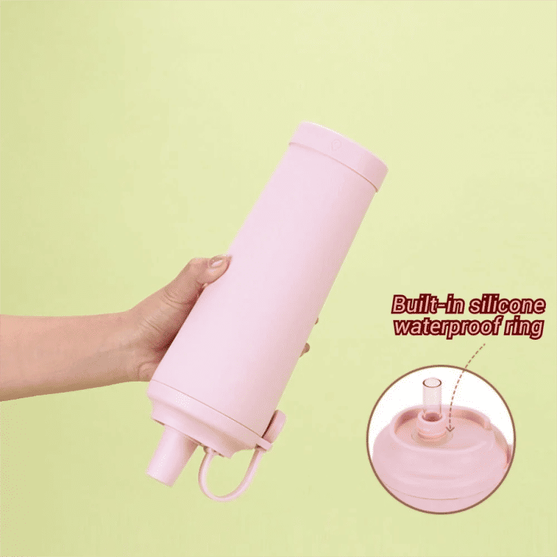 Description Picture 3 of itemDrinkware 830ml Insulated Tumbler Large Capacity Magnetic Handle Thermal Cup Spill Proof with Straw Insulated Water Bottle Sport