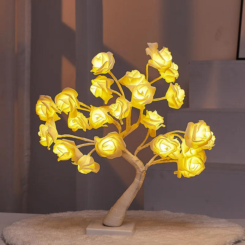 Description Picture 5 of itemBig LED Rose Tree Lights USB Plug Table Lamp Fairy Flower Night Light For Home Party Christmas Wedding Bedroom Decoration Gift
