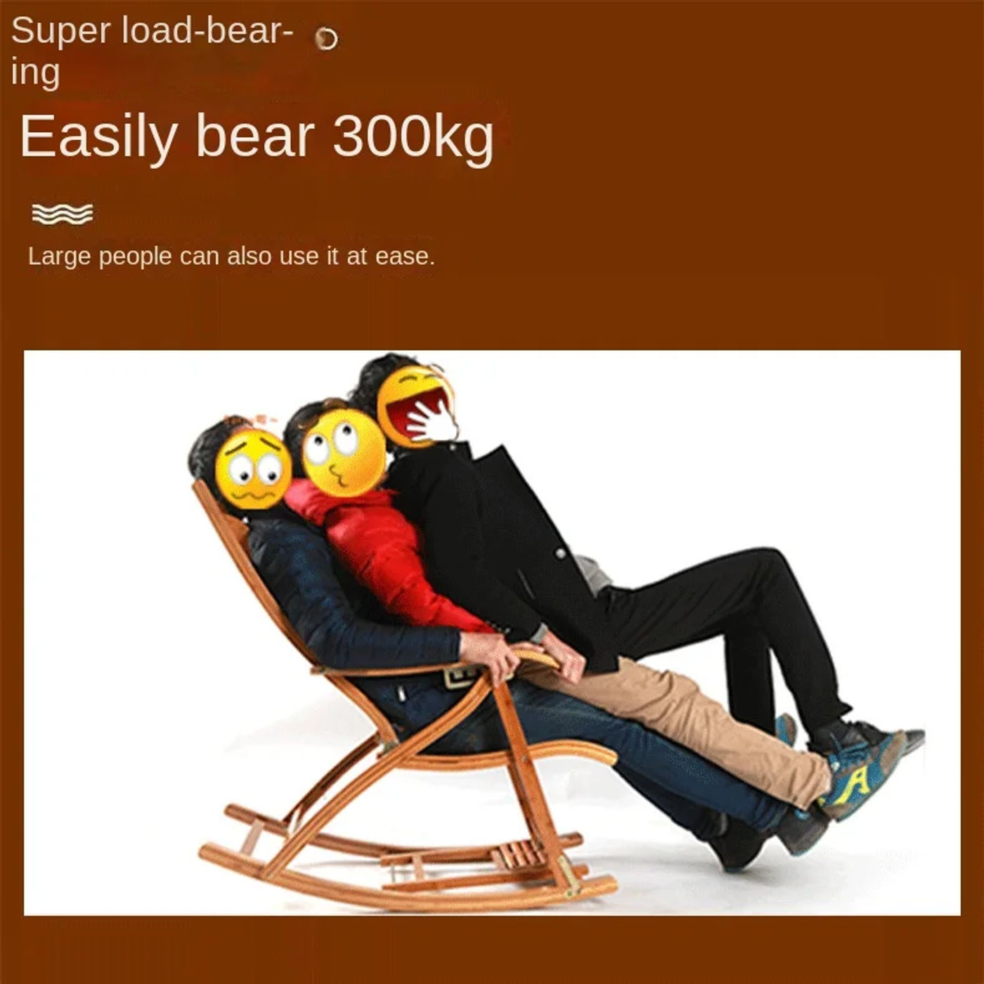 Description Picture 3 of itemFolding Rocking Chair Lazy Lunch Break Balcony Lazy Leisure Nap Bamboo Easy Chair For Home Use Sillon Plegable Katlanabilir