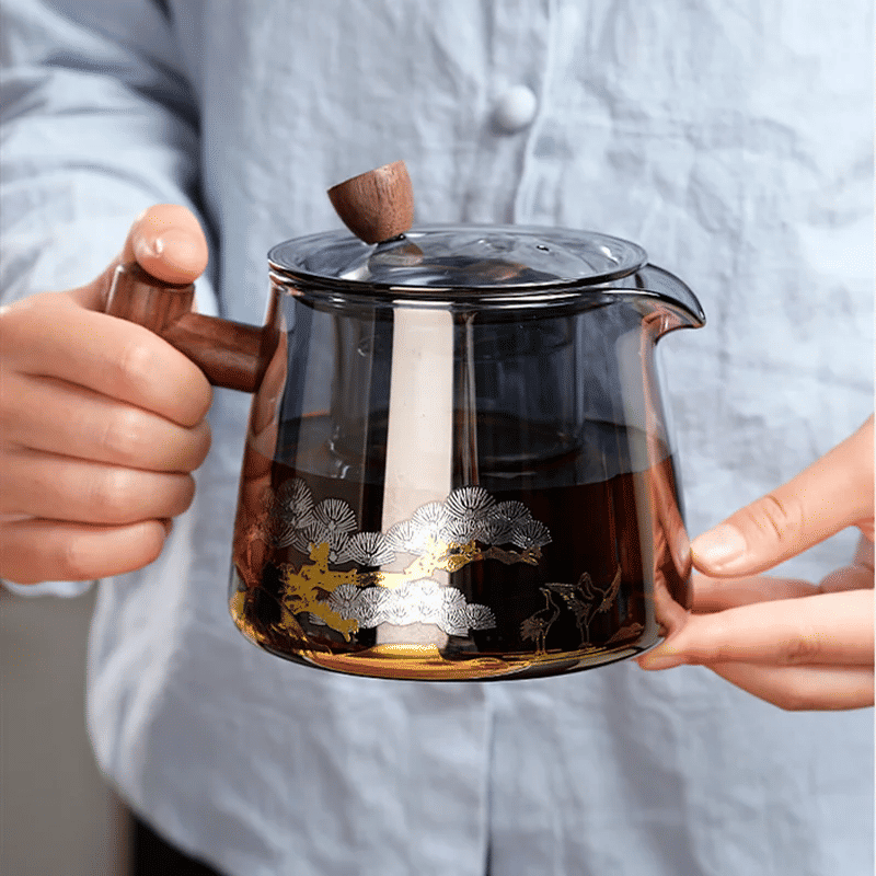 Description Picture 6 of itemTransparent Glass Teapot High Temperature Resistance Teapot Teacup Kettle Home Tea Set Tea Infuser Tea Making Tools Tea Utensils