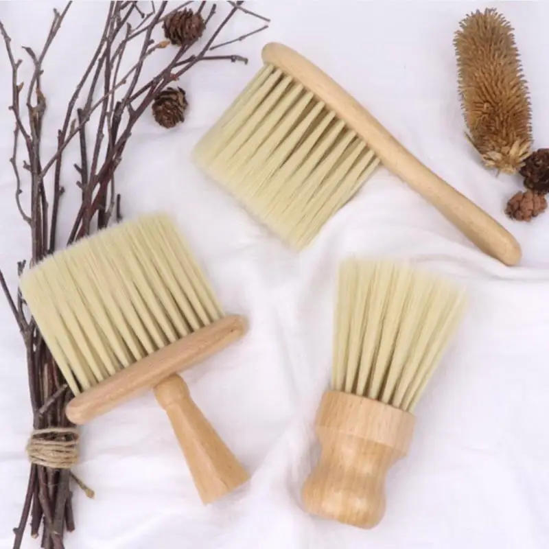Description Picture 6 of item1PCS Wooden Brush Comb Neck Face Duster Barber Hair Sweeping Cutting Styling Tools