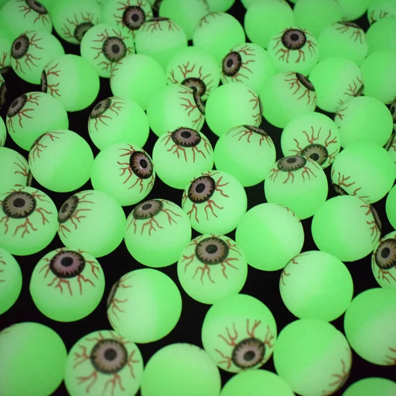 Description Picture 3 of item30/5Pcs Funny Bouncy Eyeballs Glow in The Dark Scary Green Eye Balls Halloween Haunted House Thematic Decorations Party Supplies