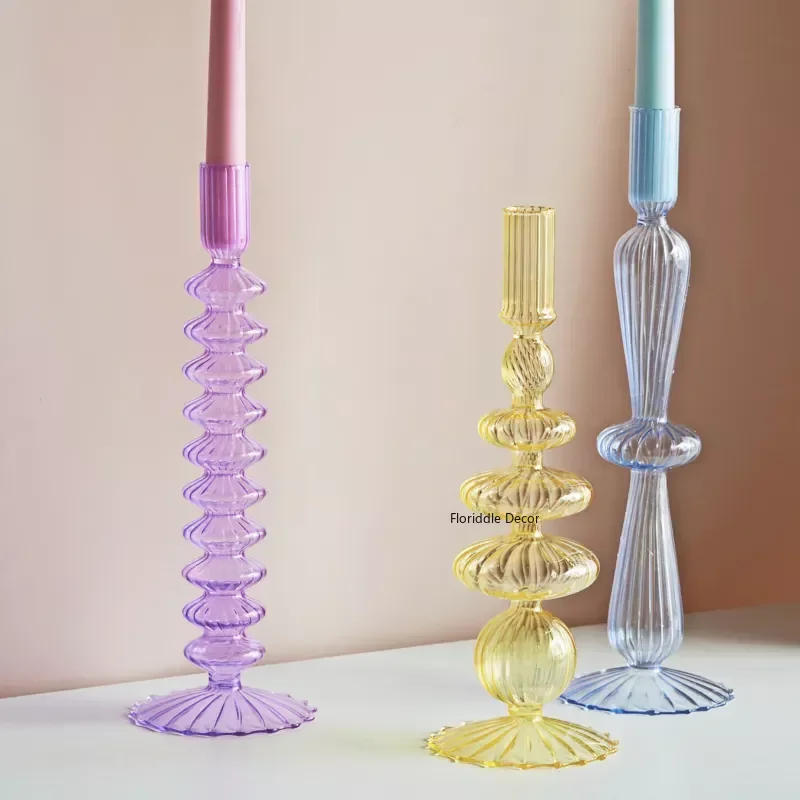 Description Picture 4 of itemGlass Candle Holders Nordic Decor Taper Candle Holder Candlesticks for Home Wedding Room Decoration Party Vase Home Decor