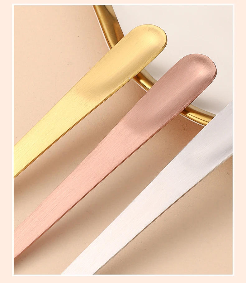 Description Picture 6 of item2/4/6pcs Flat Coffee Spoon 410 Stainless Steel Coffee Stirrers Tea Spoons Ice Cream Cake Dessert Spoon Bar Kitchen Tableware