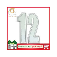 Large Size One Two Big Number 1 2 Metal Cutting Dies Scrapbooking New Craft Album Stamps Embossing For Card Making Stencil Frame
