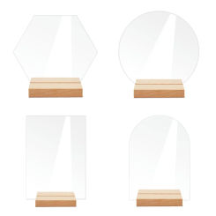 DIY Blank Acrylic Table Sign Clear Sign with Stand Transparent Arch Table Numbers Table Card Wedding Decoration Party Supplies