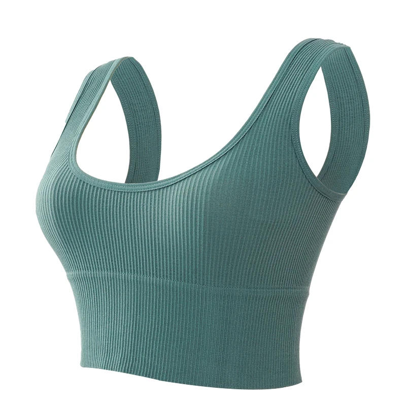 Description Picture 6 of itemWomen Tops Seamless Bralette Tank Top Female Crop Tops Cami Underwear Scoop Neck Ribbed Basic Tee Sexy U Back Camisole