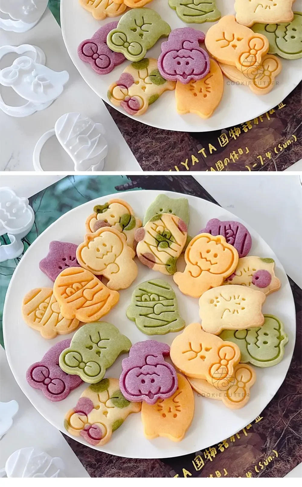 Description Picture 5 of item4Pcs/Set Halloween Baking Accessories Ghost Shape Biscuit Mold Cookie Cutters And Stamps DIY Party Dessert Decoration Tools