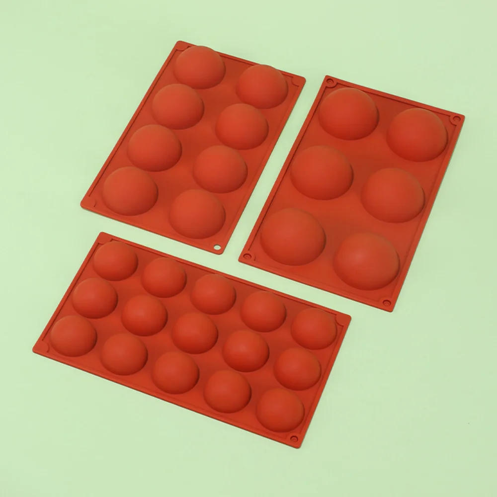 Description Picture 4 of item6/8/15/24 Holes Half Ball Sphere Round Silicone Mold 3D Brownie Pudding Mousse Chocolate Dessert DIY Baking Cake Decoration Tool