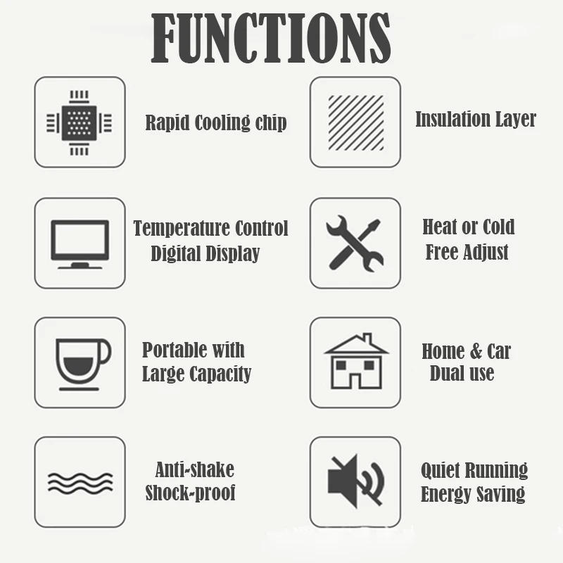 Description Picture 6 of item10L 15L 20L Mini Refrigerator Car Portable Fridge Freezer Cooler Warmer Dual Use Camping Caravan Bar Fridge