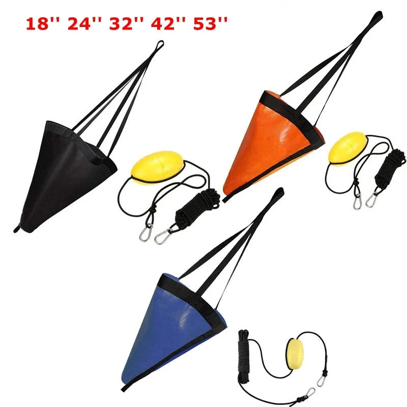 Description Picture 5 of item18-53 inch Sea Drogue Anchor Float Marine Kayak Drift Rowing Boat Fishing Brake Lifeboat Anchor Yacht Traction Rope Buoy Ball