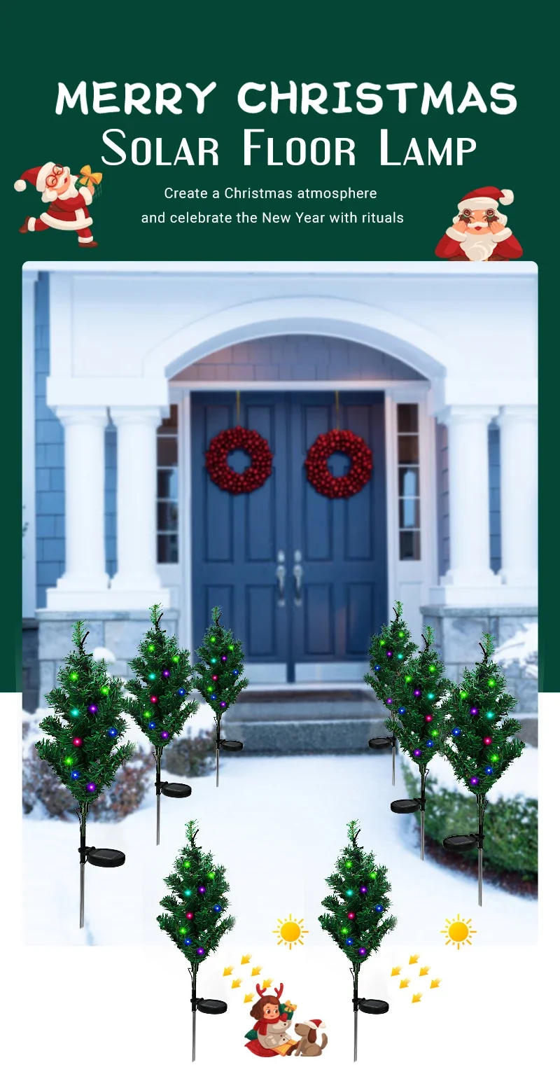 Description Picture 2 of itemLED Solar Ground Lights Outdoor Waterproof Pine Cypress Tree Floor Lamp Christmas Decorative Lanterns Garden Courtyard Lawn Lamp