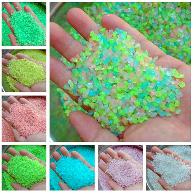 Description Picture 2 of item1000-3000Pcs Luminous Sand Glow In The Dark Pebbles Stone Home Garden Yard Outdoor Path Lawn Decoration Fish Tank Aquarium Decor