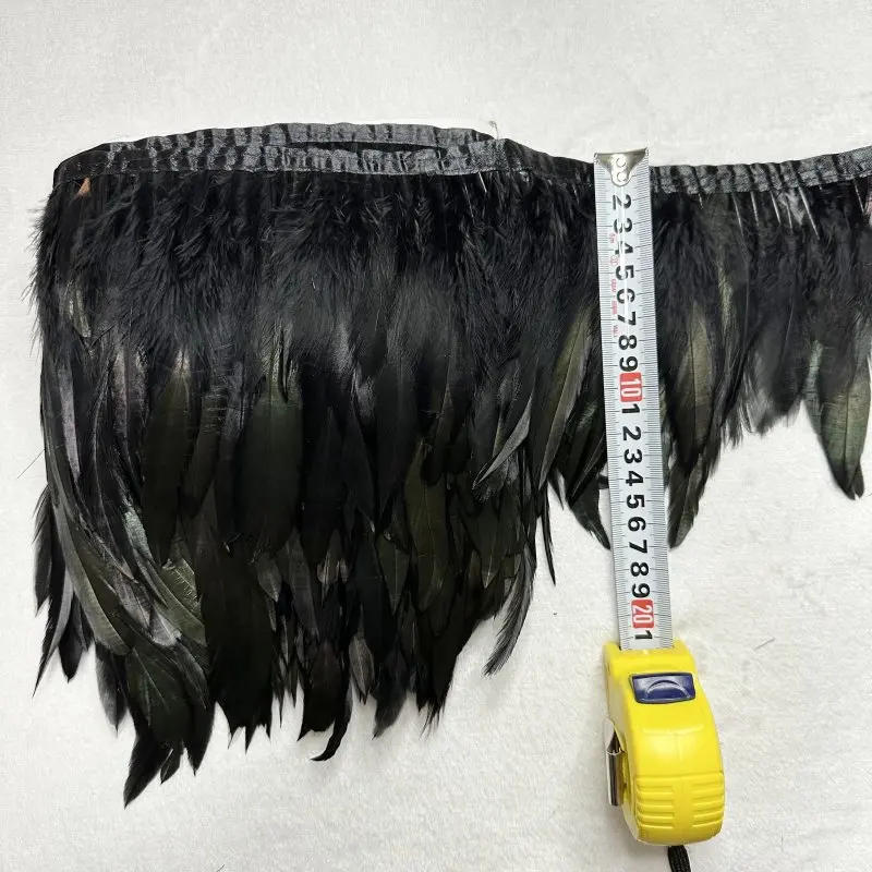 Description Picture 5 of itemWholesale Rooster Tail Feather Trims Fringe 10yards/lots Brown Black 5-6inch for Clothes Dress Craft Costume Accessories Hats