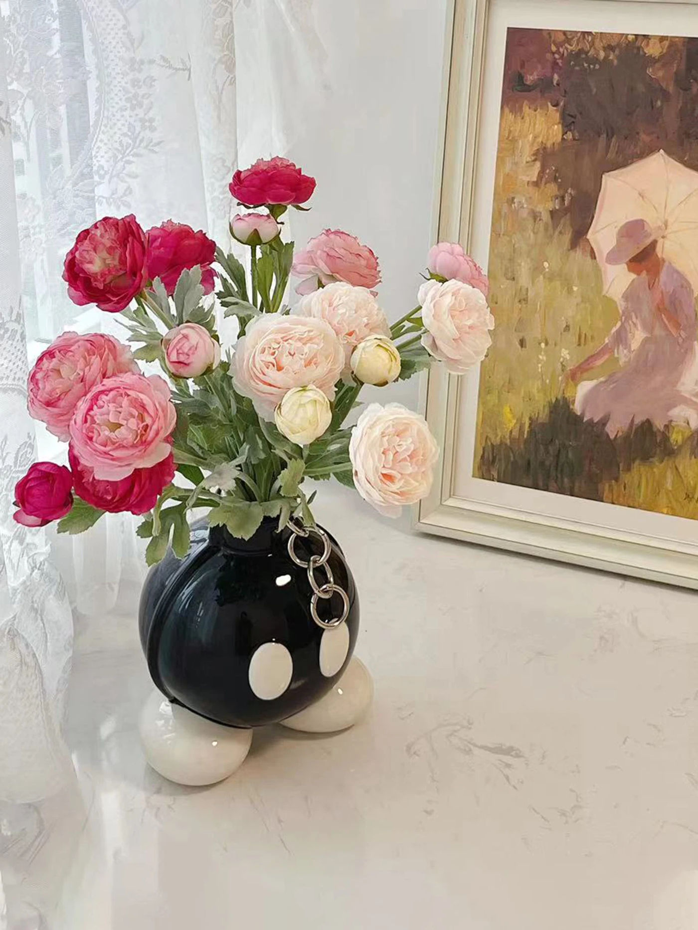 Description Picture 3 of item1Pc Original High-Looking (Boom) Ceramic Vase, Bomb Vase, Ins Style Home Decoration Ornaments Living Room Corridor Entrance Balcony