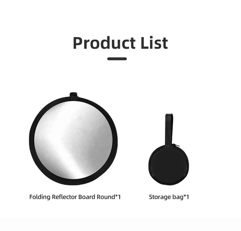 Description Picture 4 of itemSOONPHO 30CM 60CM Reflector Photography Accessory Portable 2 in1 5 in1 Gold Silver Black Holder Photo Reflector For Photo Studio