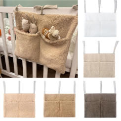 Practical Baby Crib Storage Bag Organizers Bedside Bag for Diapers & Small Items  2 Pockets Versatile Bedside