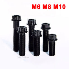 1Pcs Black Titanium Bolt M6 M8 M10 Torx Flange Head for Motorcycle Modification Decoration Length 10mm-60mm