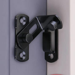 Door Lock Guard Latch Bolt 90 180 Degree Stainless Steel Toggle Latch Sliding barn Door Lock Black Iron Right Angle barn Lock
