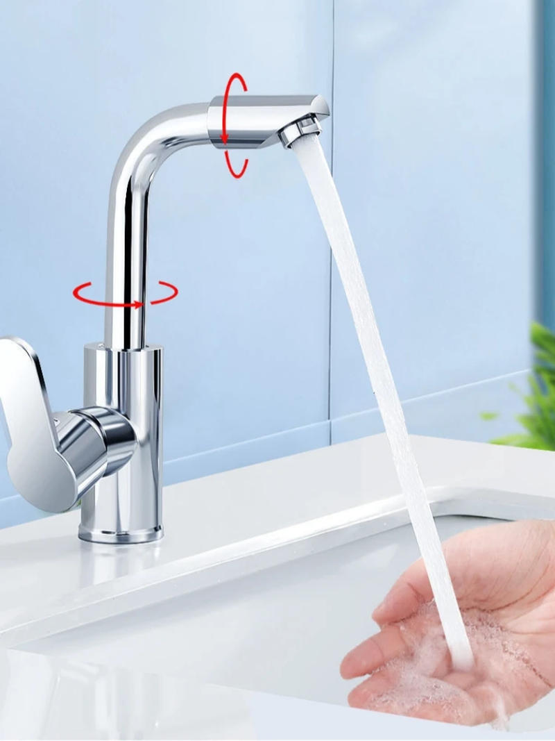 Description Picture 3 of itemBathroom Faucet Basin Water Faucet Mixer Hot and Cold Washbasin Tap Deck Mounted ABS Singel Handel Single Hole Chrome