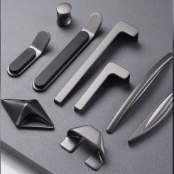 Nordic Light Luxury Door Handle Grey Modern Minimalist Creative Wardrobe Cabinet Bookcase Cabinet Door Drawer Minimalist Handle