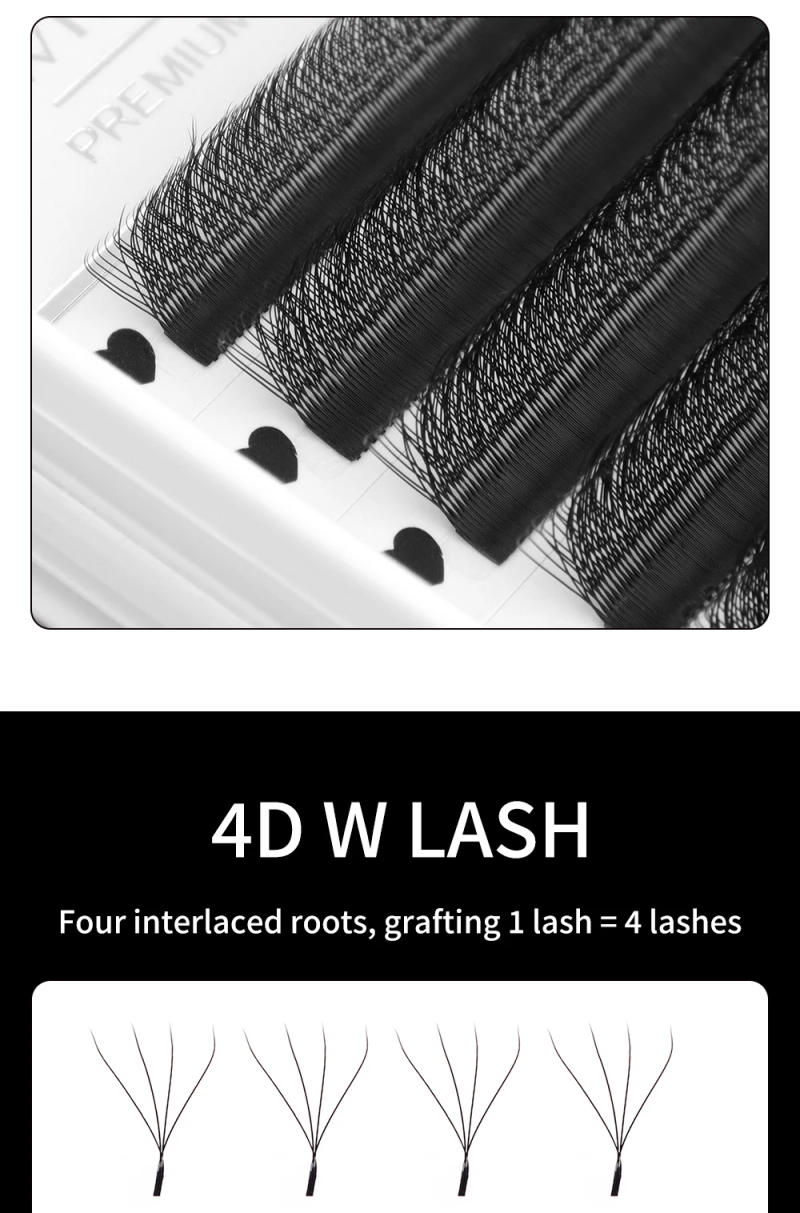 Description Picture 6 of itemFalse eyelashes stock clearance sale,3D/4D/5D/6D/7D/8D W Shape Natural Soft Hand Woven Fans Automatic Flower False Eyelashes