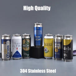 High Quality Creative Beer Can Thermal Cup Water Cup with Lid and Straw 304 Stainless Steel Vacuum Beer Bottle Coffee Drinks Cup