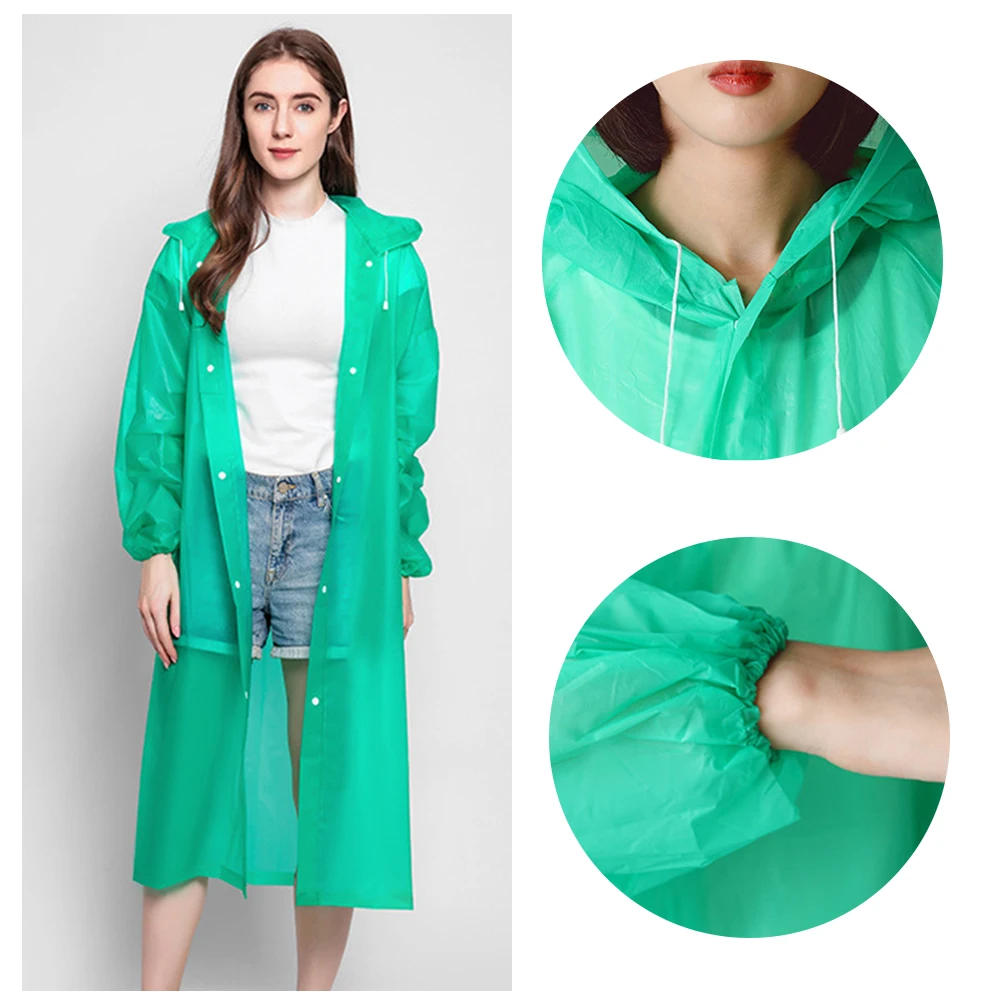 Description Picture 6 of itemFashion Women Man Raincoat Thickened Waterproof Clothing Adult Camping Reusable Poncho Rainwear Hot EVA Rain Coat