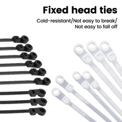 100Pcs Screw Hole Cable Ties Fixed Cable Tie Nylon Cable Zip Ties With Screw Hole Mount Self Locking Loop Wrap Bundle Tie Straps