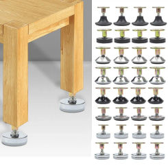 4pcs Adjustable Furniture Support Leg Floor Protector Screw-in Base Chair Leg Feet Hardware Furniture Leveling Feet Table Chair