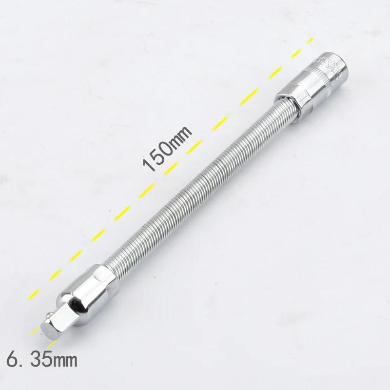 Description Picture 3 of item1/4" Flexible Socket Extension 150mm Ratchet Wrench Sockets Bar Bit Sockets Auto Tools