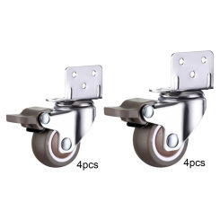 4Pcs Swivel Plate Casters Rubber Wheel Mute Loading Capacity 35-46 lbs Metal