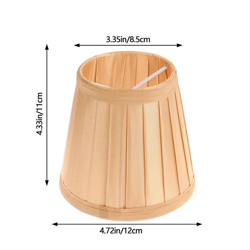 Description Picture 2 of item1PC Dia 12CM Modern Style Chandelier Fabric Lamp Shade Clip On Mini Wall Lamp Shade Hotel Bedroom Bedside Floor Lamp Shell Cover