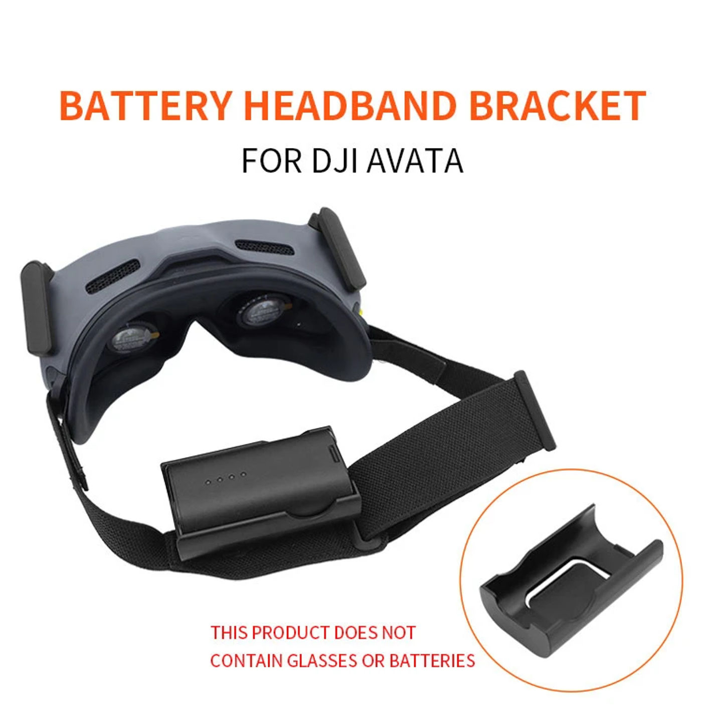 Description Picture 2 of itemBattery Storage Case For Avata FPV Battery Holder Headband Back Clip Holder For DJI Avata Goggles V2 V1 Glasses Accessories