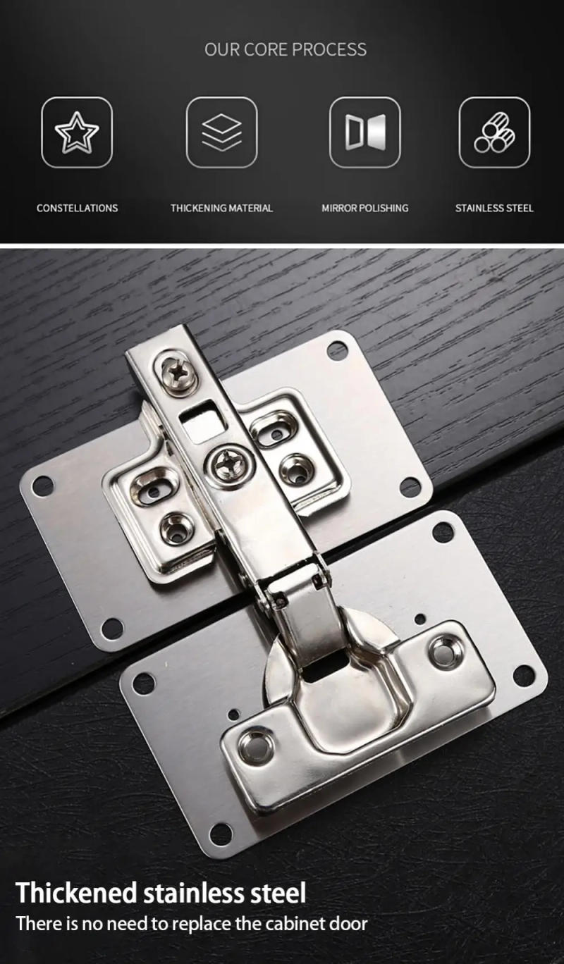 Description Picture 6 of itemCabinet Hinge Repair Plate Kit Kitchen Cupboard Door Hinge Mounting Plate With Holes Flat Fixing Brace Brackets Household Tools