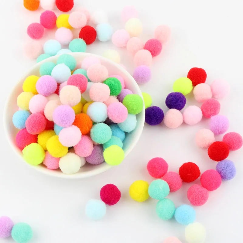 Description Picture 6 of itemSoft Pompom 8 10 15 20 25 30mm Fluffy Fur Pompon Balls DIY Pom Pom For Wedding Decor Handmade KidsToys DIY Sewing Craft Supplies