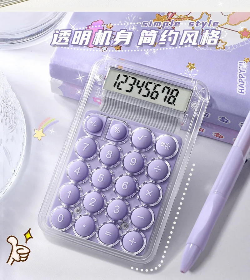 Description Picture 6 of itemMini Transparent candy color Calculator Portable Calculator 8 Digits LCD Electronic Home Office calculator School Stationery