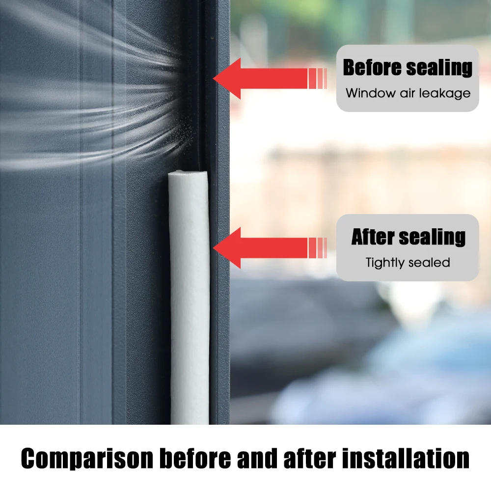 Description Picture 6 of item12M Self-adhesive Door Window Sealing Strips Household Insulation Tape Dustproof Windproof Anti-collision Rubber Sealed Strip