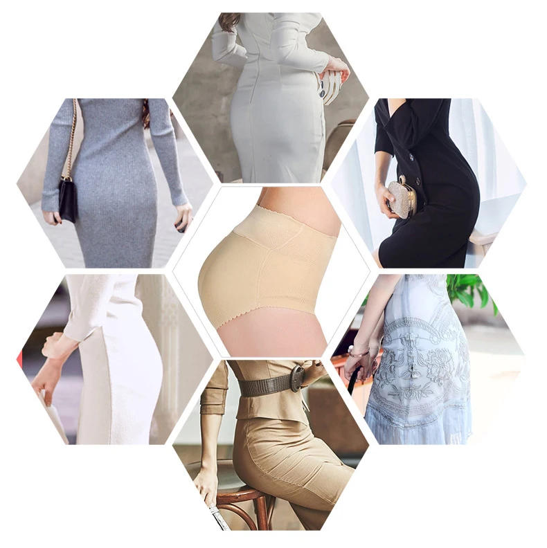 Description Picture 3 of itemLady Middle waist Sexy Padding Panties Bum Padded Butt lifter Enhancer Hip Push Up Panties Underwear Seamless Panties Buttocks