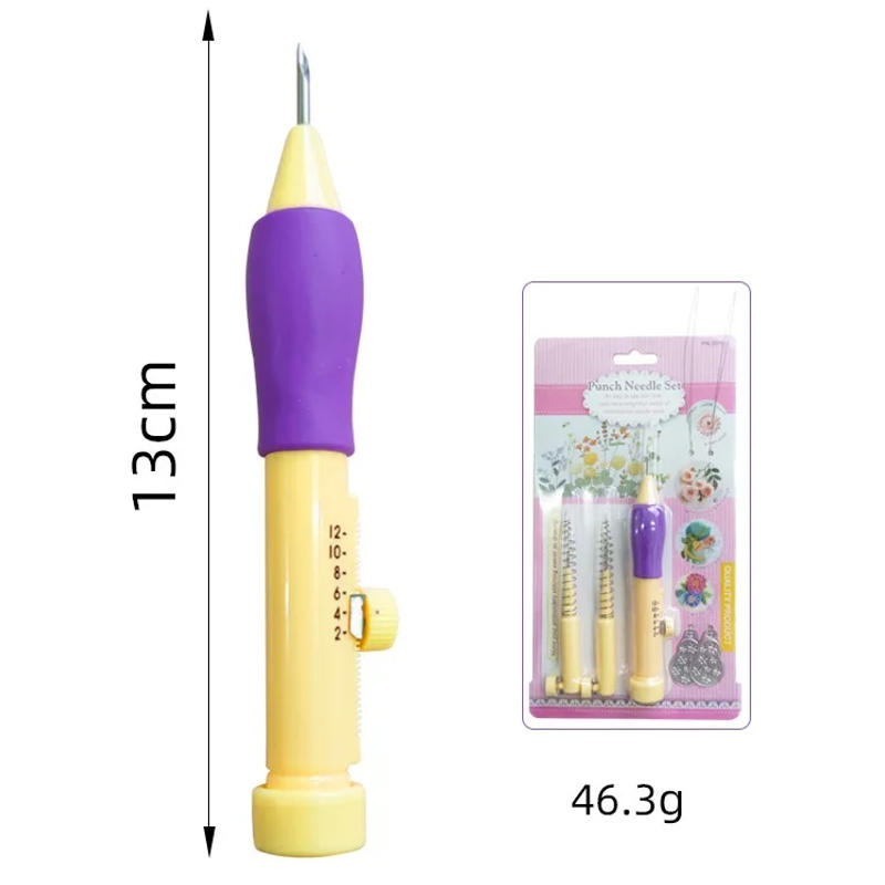 Description Picture 4 of itemEmbroidery Punch Needle Kit Stitching Tool Set Magic Embroidery Needle Pen Weaving Tool Knitting Sewing Tools for DIY Sewing