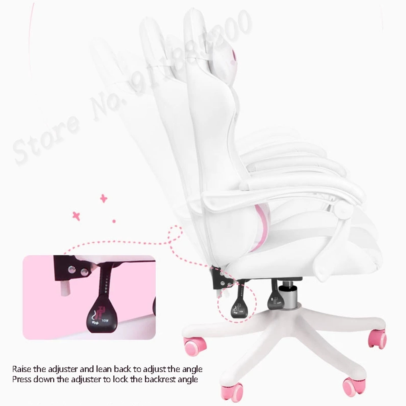 Description Picture 3 of item2023 Hot Sale Cute Pink E-sports Gaming Chair Home Girls Live Game Sports Seat Anchor Computer Chair Office Rotatable Liftable