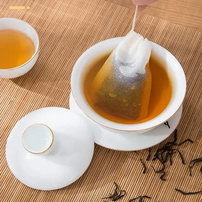 Description Picture 5 of item200/50PCS Non-woven Tea Bags Disposable Teabags with Drawstring Sealing Coffee Spice Tea Filter Paper Infuser Kitchen Teaware
