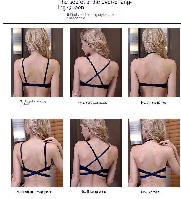 Description Picture 2 of itemSexy Push Up Bra U Backless Bras Women Sport Yoga Low Cut Open Back Dresses Wedding Underwear Invisible Seamless Deep Lingerie