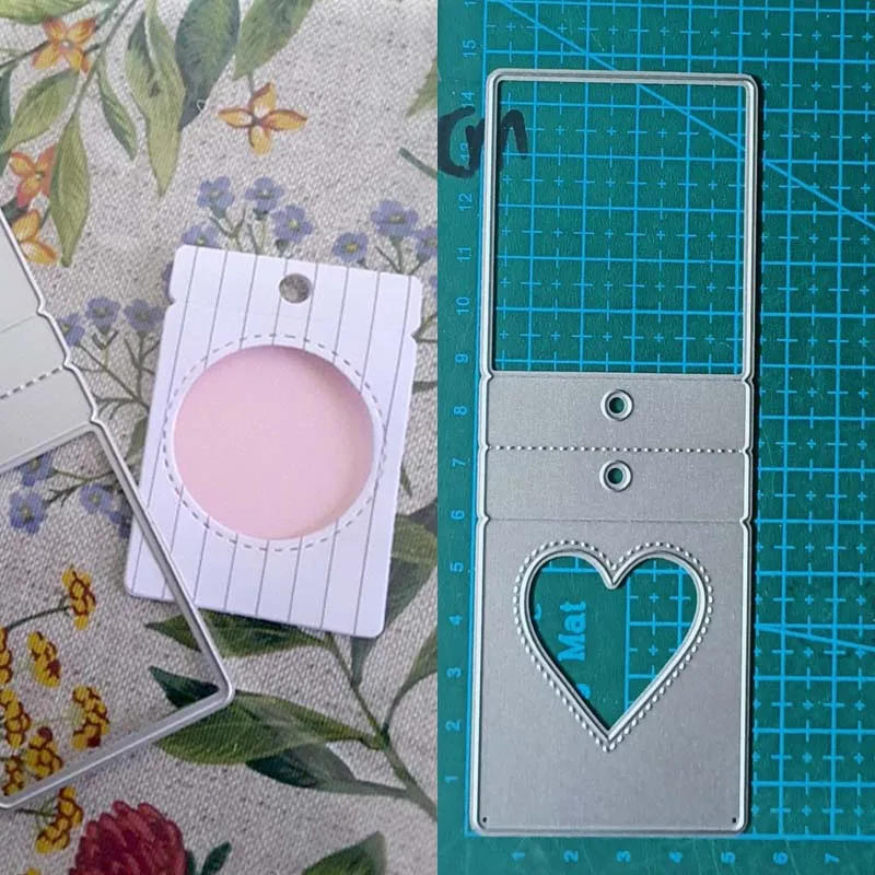 Description Picture 4 of itemLabel pocket heart box metal cutting dies Scrapbooking decoration paper craft knife mould blade punch template Embossing stencil