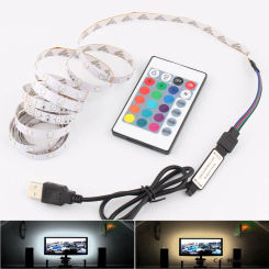 DC 5V LED 2835 Strip RGB Light for TV Backlight 5M SMD 2835 Neon LED Strip with USB 24Key Light Strip Dimmer Remote Control