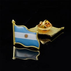 Argentina Flag Pin Brooch Metal National Waving Badge Lapel Pin Suit&Travel Bags Accessories