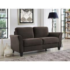 Lifestyle Solutions Alexa Loveseat with Curved Arms Coffee Fabric furniture sofa furniture living room sets sofa