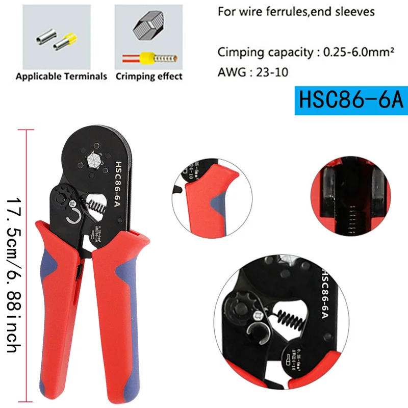Description Picture 4 of itemTubular Crimping Terminal,multiple Crimping Pliers HSC86-4/6 Combination,electrical Equipment Connector,wire Connection Terminal