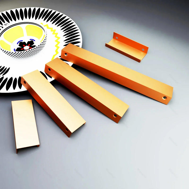 Description Picture 6 of itemBlack Hidden Cabinet Handles Aluminum Alloy Kitchen Handles Cupboard Door Pulls Drawer Knobs Long Furniture Handle Hardware